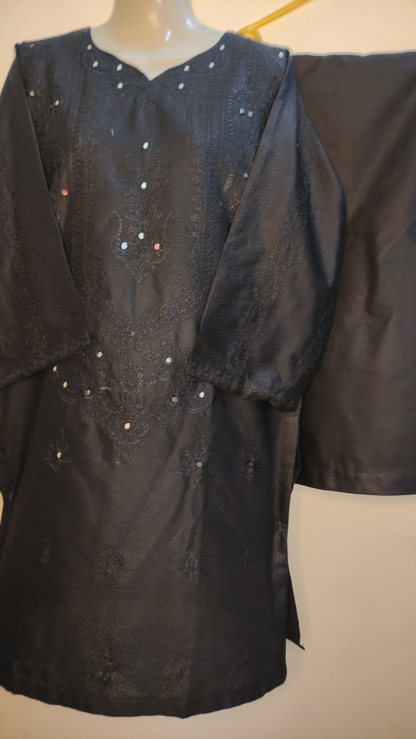 2-PC Lucknowi Chikankari Pure Cotton - Black