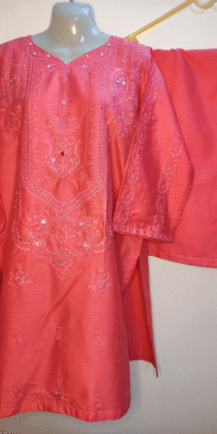 2-PC Lucknowi Chikankari Pure Cotton Shirt With Plazo – Scarlet Red