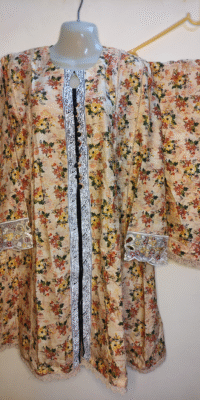 2-PC Printed Lawn Frok with Trouser – Beige