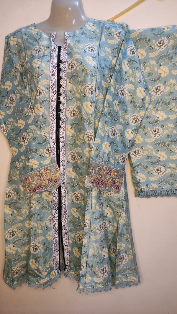 2-PC Printed Lawn - Sky Blue