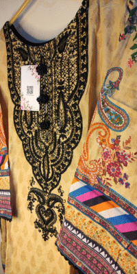 2-PC Premium Printed Cotton Lawn – Beige