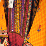 2-Piece Premium Printed Cotton Lawn Suit – Aesthetic Orange