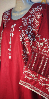 2-PC Premium Cotton lawn Floral – Red