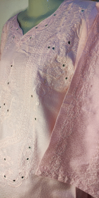2-PC Lucknowi Chikankari Pure Cotton Shirt With Plazo – Pink