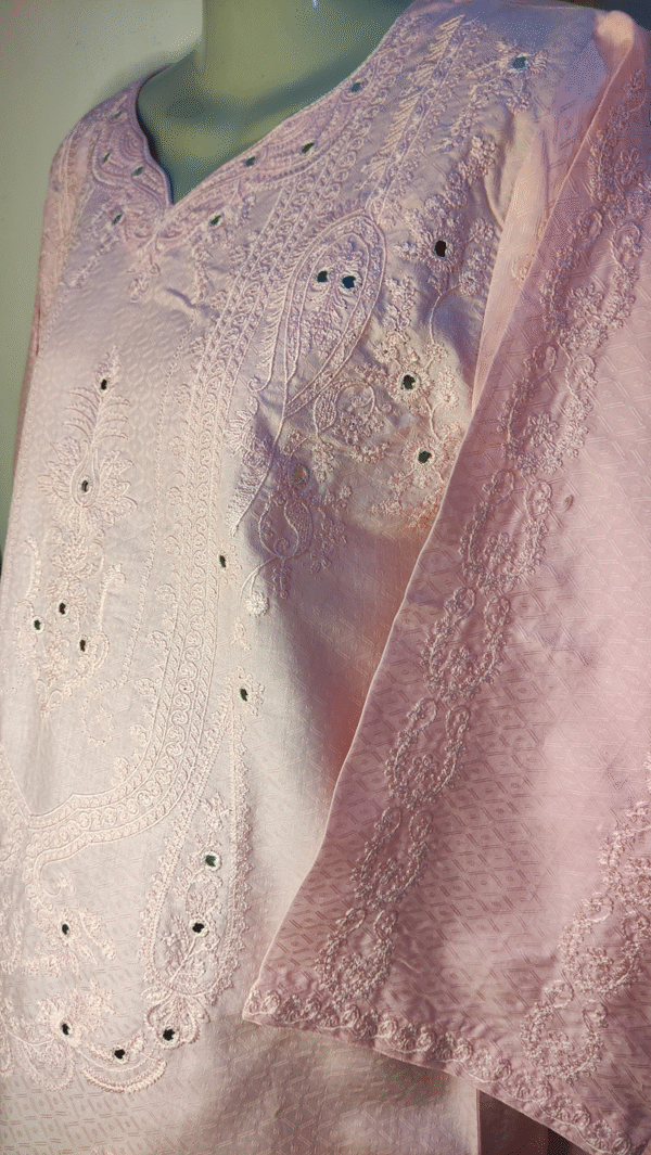 2-PC Lucknowi Chikankari Pure Cotton - Pink