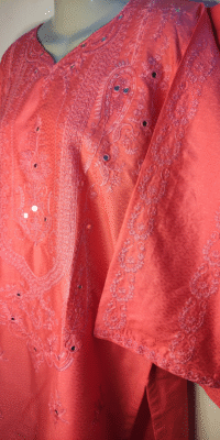 2-PC Lucknowi Chikankari Pure Cotton Shirt With Plazo – Scarlet Red