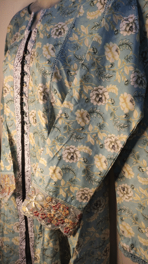 2-PC Printed Lawn - Sky Blue