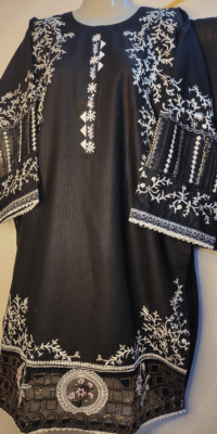 2-PC Premium Cotton lawn Floral – Black