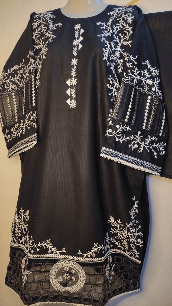 2-PC Premium Cotton lawn Floral – Black