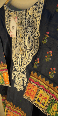 2-PC Premium Printed Cotton Lawn – Electric Blue