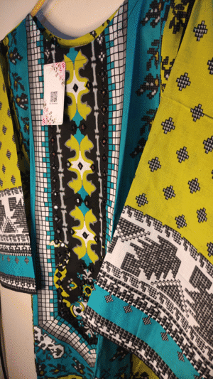 2-PC Premium Printed Cotton Lawn - Lime Green