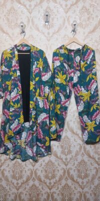 3-PC Printed Western Stitched Suit – Green